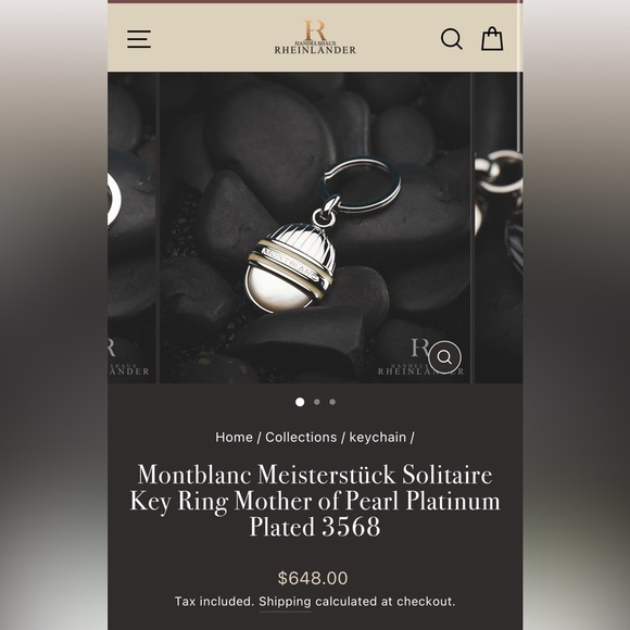 Montblanc MOP & platinum plated car moto house key ring accessory 03568 - Picture 5 of 5